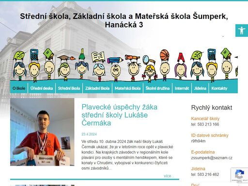 oficiální stránky střední školy, základní školy a mateřské školy v šumperku.
