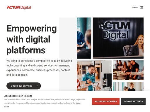 actum digital delivers end-to-end services to manage experiences, commerce, content and data at scale. we implement enterprise technologies from sitecore, kentico, microsoft, google,  and amazon.