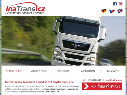mezinárodní doprava a spedice se specializací na velkoobjemové vozidla