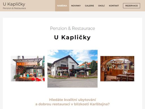 penzion a restaurace u kapličky nabízí příjemné ubytování a domácí českou kuchyni v srdci chko český kras po celý rok.