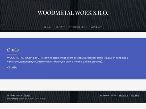 woodmetal work s.r.o. je rodinná společnost, která se zabývá realizací plotů, kovových schodišť a konstrukcí,samonosných,posuvných či křídlových bran a mnoho dalších produktů.