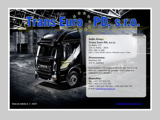 stránky firmy trans euro pd, s.r.o. - mezinárodní a vnitrostátní autodoprava