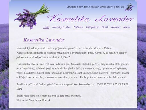 kosmetika lavender - kosmetický salón v obci kařez vám nabízí služby a produkty pro vaši krásu a kondici