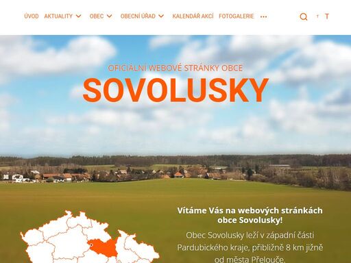 úvodní stránka webové prezentace obce sovolusky