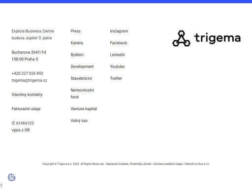 skupina trigema je primárně developerskou a stavební společností s přesahem do dalších aktivit. jsme ryze česká investiční společnost, která se rozhoduje samostatně, na základě vlastních vizí a motivací svého týmu.