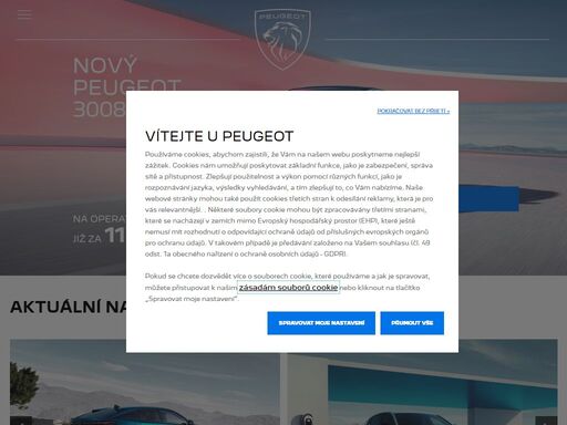 vítejte na oficiálních stránkách peugeot čr. objevte nabídku vozů peugeot, vyžádejte si zkušební jízdu nebo  si nakonfigurujte svůj budoucí vůz.