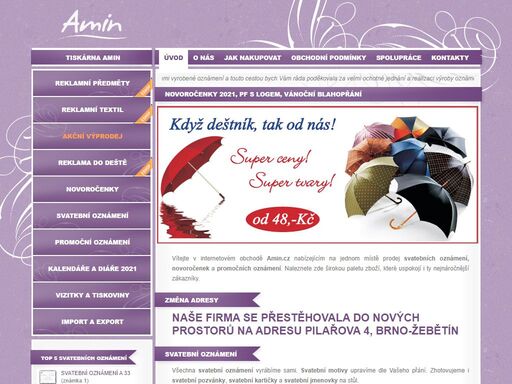 amin.cz nabízí na jednom místě prodej svatebních oznámení, novoročenek a promočních oznámení.