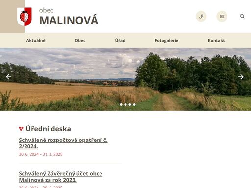 oficiální stránky obce malinová