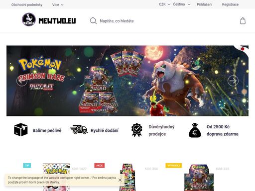 mewtwo.eu je e-shop plný skvělých pokémon produktů a kusových karet všech druhů. chybí vám nějaká karta do sbírky? zastavte se u nás, jsme jako vy fanoušky pokemon tcg