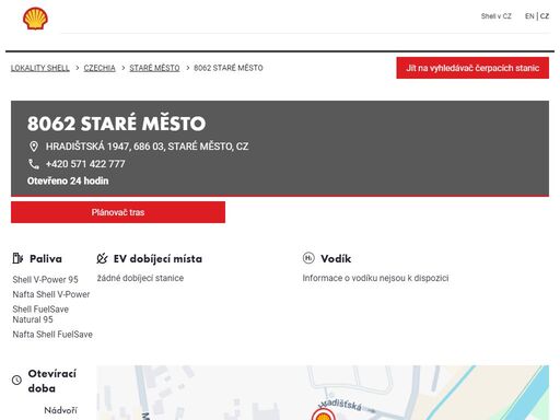 8062 staré město je čerpací stanice v oblasti staré město. tato stanice zahrnuje billa, myčka a toalety.