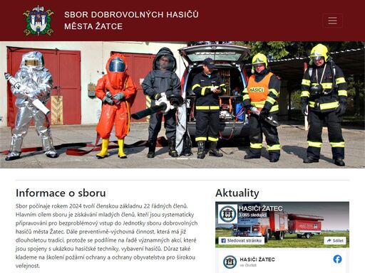 webové stránky sboru dobrovolných hasičů města žatce - informace o sboru, výjezdové jednotce, její technice, vybavení a členech.