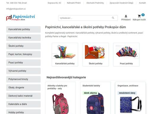 kompletní papírenský sortiment. kancelářské potřeby, výtvarné potřeby, školní a umělecký sortiment, psací potřeby parker a regal - papírnictví.