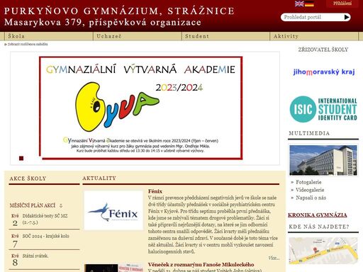 úvodní stránka portálu purkyňova gymnázia, strážnice. gymnázium nabízí studium ve čtyřletém a osmiletém studijním programu.