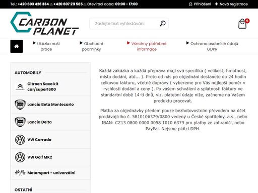 carbon planet s.r.o. - český výrobce produktů z carbonu, kevlaru a laminátu