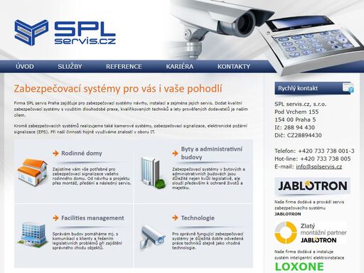 firma spl servis s.r.o. praha nabízí zabezpečovací systémy, kamerové systémy, it a elektronické zabezpečovací signalizace (např. eps).
