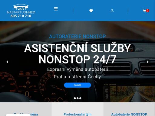 autobaterie asistenční služba nonstop - výměna autobaterií po praze a středočeském kraji. první pomoc motoristům v nouzi.