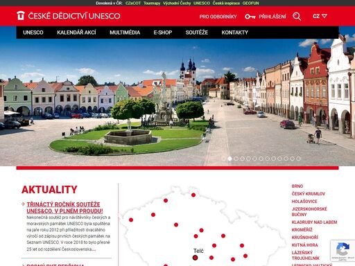 oficiální webové stránky sdružení české dědictví unesco představující památky v české republice zapsané do seznamu světového dědictví unesco a města, ve kterých se nacházejí.