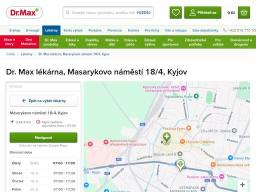 dr. max lékárna, masarykovo náměstí 18/4, kyjov | dr. max lékárna
