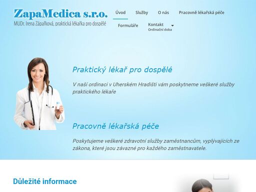 závodní lékař, mudr. irena zápařková