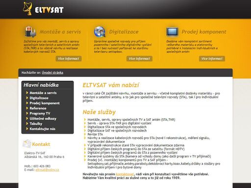 eltvsat - elektrotechnika, satelitní a televizní technika