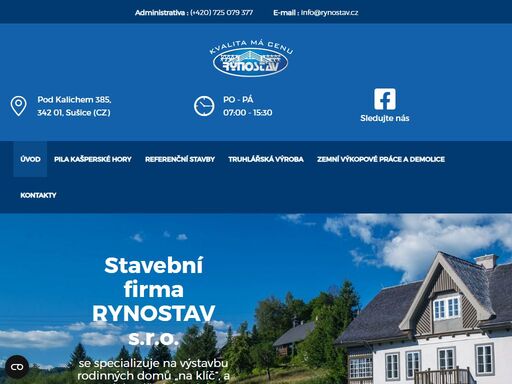 stavíme moderní domy podle vašich představ. stavební firma rynostav ze sušice. kompletní stavby a rekonstrukce na klíč. stavby a rekonstrukce domů, památek.