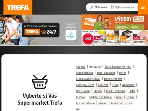 český supermarket trefa nabízí největší výběr potravin od regionálních výrobců. vyberte si akční zboží z aktuálního letáku. nakupujte levně.