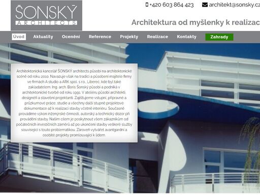 šonský , sonsky , boris , architekt , architekti , liberec, architektura, projekty, pozemní stavitelství