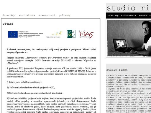 ve s t u d i u  r i s c h se zabýváme designem interiérů, architekturou staveb, stavebními projekty a průzkumy dřevěných konstrukcí.