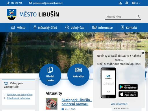 oficiální stránky města libušín