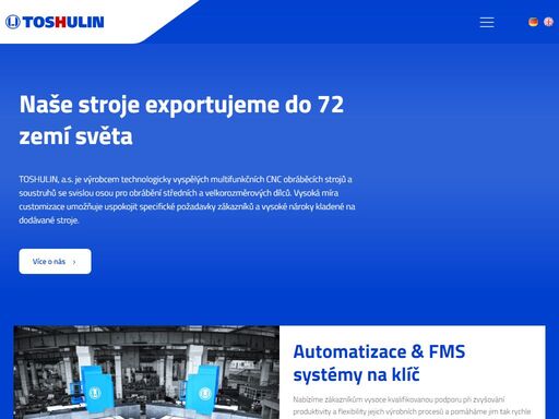 toshulin - svislé soustruhy a multifunkční cnc obráběcí stroje a soustruhy se svislou osou pro obrábění středních a velkorozměrových dílců.