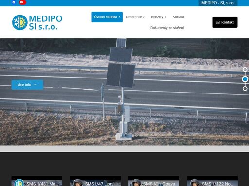 medipo - si, s.r.o. jsme česká firma, vyrábime, vyvíjíme, dodáváme a servisujeme silniční meteorologické stanice pro včasnou silniční údržbu.