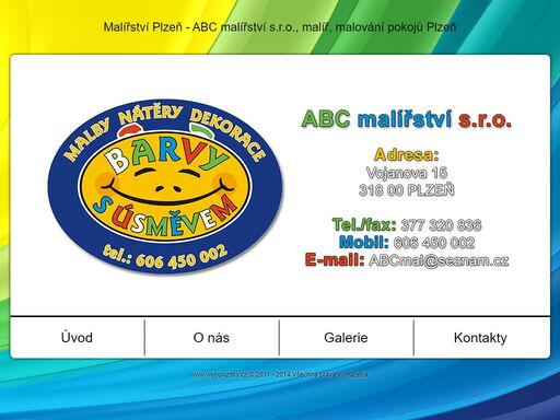 potřebujete vymalovat byt, dům,nebo kancelář? firma abc malířství s.r.o. z plzně je tou pravou volbou pro vás. jsme specialisti v oboru malby, nátěry a dekorace. můžete si vybrat z široké nabídky služeb.