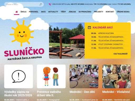 oficiální webové stránky mateřské školy sluníčko v krupce. najdete tu aktuální informace a sdělení pro rodiče.