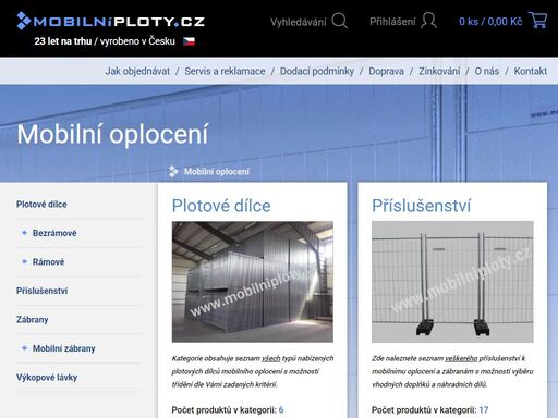 mobilní ploty,prodej dočasného mobilního oplocení, plotových dílců, plotů a zábran sloužících k oplocení stavby, výkopů, festivalů, koncertů a sportovišť, mobilní ploty