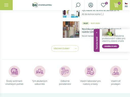 bs vinařské potřeby - přední český dodavatel pro vinaře, vinohradníky a sommeliery. provádíme analýzu hroznů, moštů a vín dle szpi.