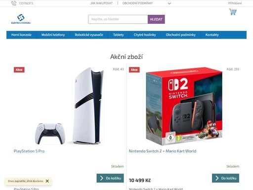vítejte v našem obchodě. prodáváme elektroniku dovezenou ze zahraničí a s výraznou slevou. všechny naše produkty jsou nové a nerozbalené. poskytujeme na ně standardní záruku. také jsme díky dovozu schopni nabídnout bezkonkurenční ceny, které jinde nenajdete!
s nákupem neváhejte, nabídka trvá pouze do vyprodání zásob!