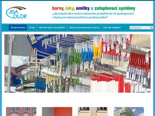 jisa color, prodej barev, laků, nátěrů, omítkovin a zateplovacích systémů, servis a poradenství