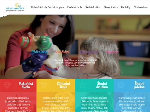 při vzdělávání v naší škole klademe důraz na přátelské prostředí a spolupráci. jen tak můžeme přinášet dětem radost ze vzdělání.