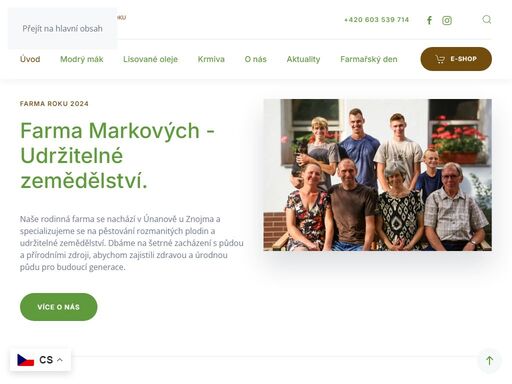 rodinnou farmu jiřího marka naleznete v únanově, starobylé obci severně od znojma. jedná se o čistě rostlinnou farmu.