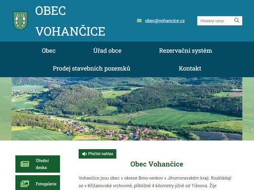 oficiální stránky obce vohančice