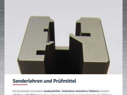 wir sind hersteller verschiedener sonderprüfmittel – sonderlehren, konturlehren, stiftlehren, besondere lehrdorne und kegellehren. die lehren werden nach kundenzeichnungen mit hochpräzision gefertigt. oder wir können selbst komplette design und dokumentation vorbereiten.