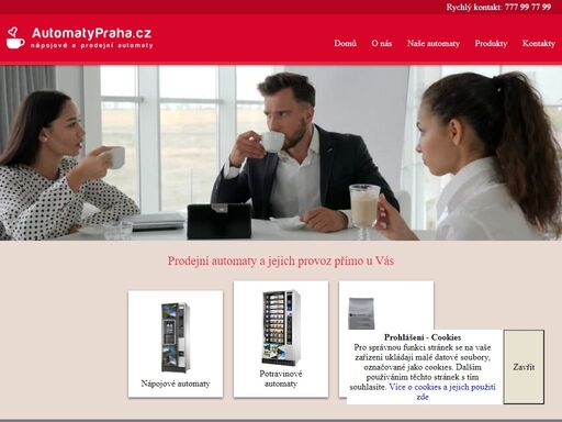 automaty praha s.r.o. - nabízíme provoz a pronájem nápojových a potravinových automatů pro vaši firmu. kvalitní ingredience a produkty dle vašeho výběru.