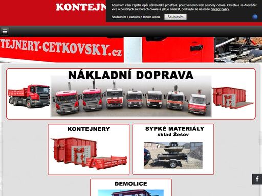 kvalitní služby v oblasti kontejnerové dopravy, prodeje písků, štěrků a míchaného betonu. specialista na pronájem kontejnerů na sutě a odpady. 