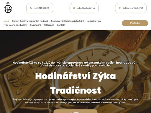 hodinářství zýka provádí opravy hodin, opravy kapesních hodinek a restaurování hodinových skříní.