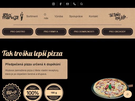 kvalitní mražená pizza a další mražené a chlazené jídlo.