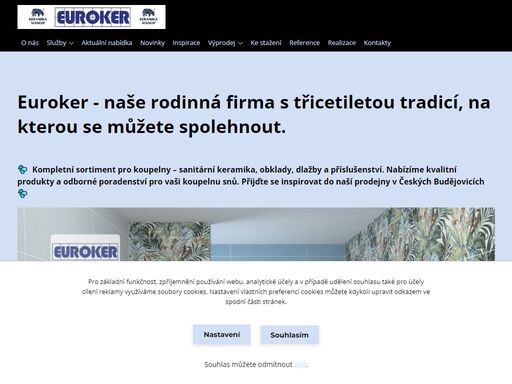euroker - koupelny, obklady, dlažby, sanita, vinylové podlahy, interiérové dveře