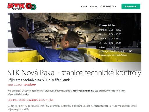 stk - stanice technické kontroly - provádí tecnické prohlídky pro osobní automobily, evidenční kontroly, dovozové prohlídky, přestavby a měření emisí benzín, diesel a lpg.