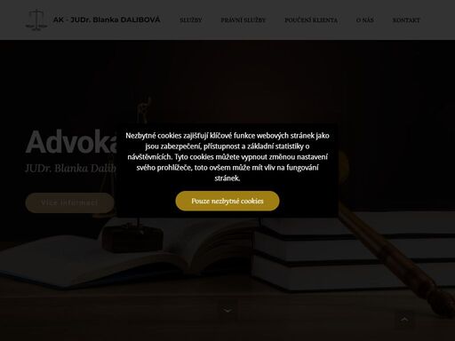 advokátní kancelář - judr. blanka dalibová
nabízím vám poskytnutí právních služeb podle zákona č. 85/1996 sb., o advokacii v platném znění, zejména v oblasti práva občanského, rodinného, exekučního, nemovitostí a bytů, trestního, přestupkového a správního. právní služby zahrnují poradenství, sepis listin a právní zastoupení v řízení.