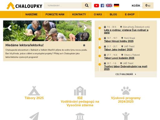 vzhůru na tábor! poslední možnost strávit s nám léto! mrkněte, kde ještě zbývají místa. hledáme lektora/lektorku! chaloupecké ekocentrum v balinách a velkém meziříčí přijme do svého