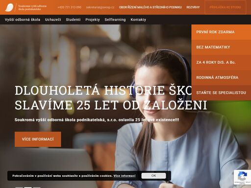 studijní obory: řízení malého a středního podniku a diplomovaný oční optik. malé a střední podnikání, marketing a obchod, účetnictví, finance a controlling.